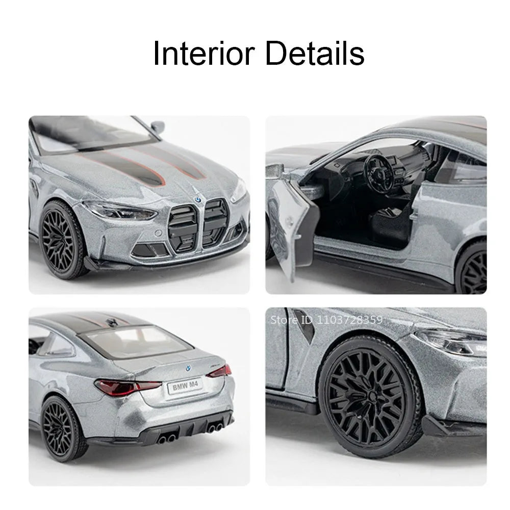 1:36 Model Car BMW Alloy Diecast Doors Opened Pull Back Rubber Tires
