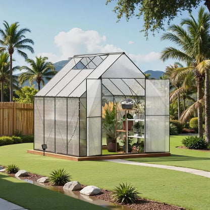Durable Polyethylene 8x8 Walk-in Outdoor Garden Greenhouse