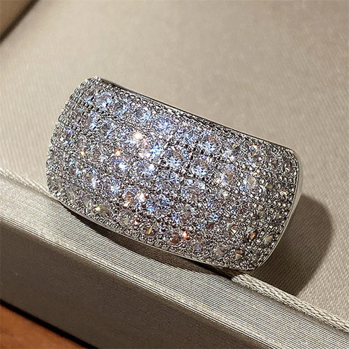 Micro Paved 5-Line Cubic Zirconia Ring