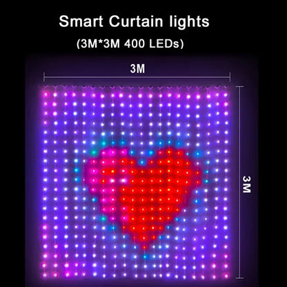 Smart App-Controlled 400LED RGB Curtain Lights
