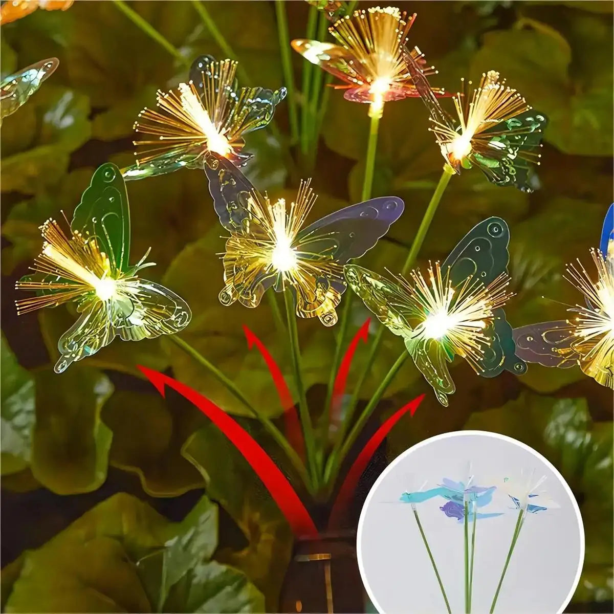 Solar Led Butterfly Flowe Lights For Outdoors