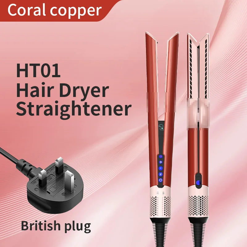 HT01 2-in-1 Hair Dryer & Straightener Brush