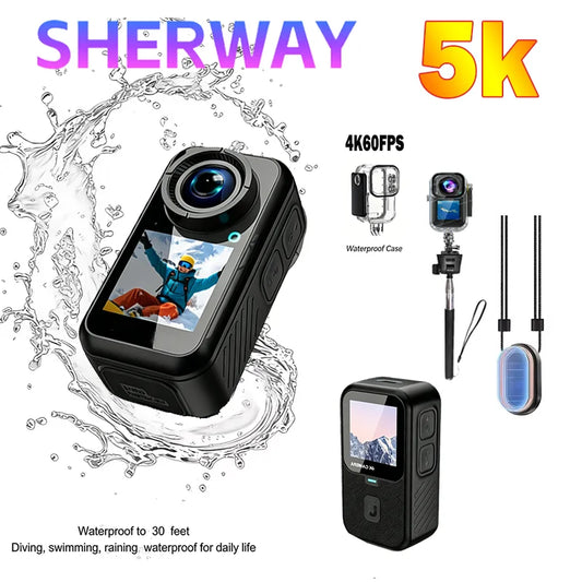 5K WiFi Magnetic Pocket Action Camera with 6-Axis Stabilization and Touch Screen