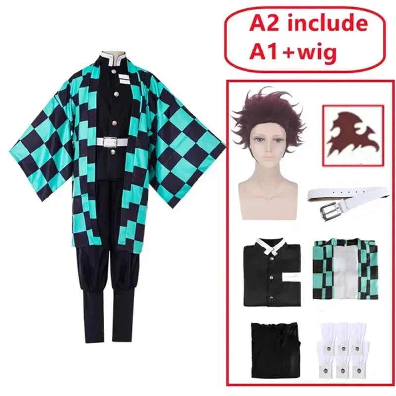 Tanjiro Kamado Demon Slayer Cosplay Costume Set for Kids & Adults