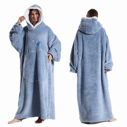 Extra Long Wearable Blanket Robe with Full Sleeves