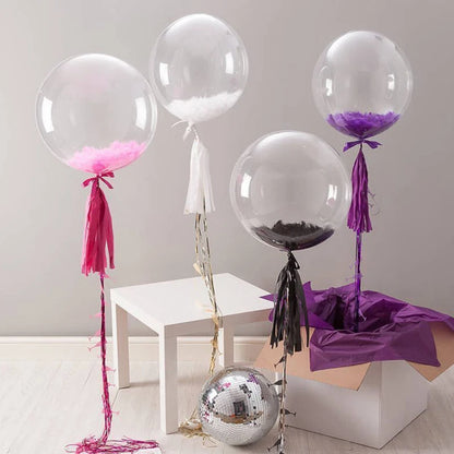10PCS Clear Bobo Bubble Balloons Set, Large Transparent PVC Helium Balloons