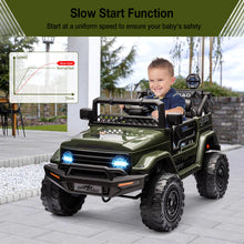 12V Ride On Truck with Remote Control Spring Suspension Bluetooth Connectivity and Led Lights