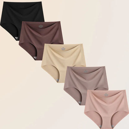 FINETOO Women’s High-Waist Seamless Briefs (5-Pack)