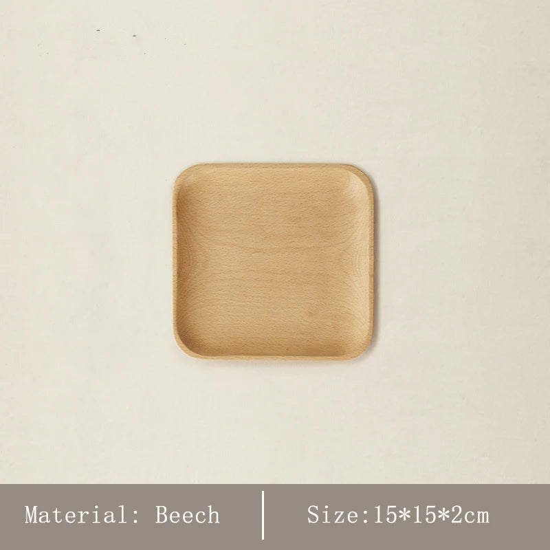 HeMu Walnut Beech Whole Wooden Japanese Dining Tray