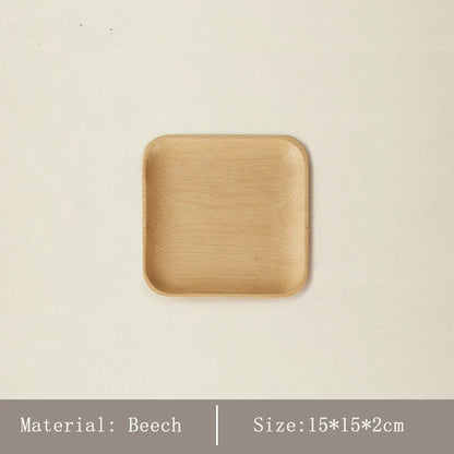 HeMu Walnut Beech Whole Wooden Japanese Dining Tray