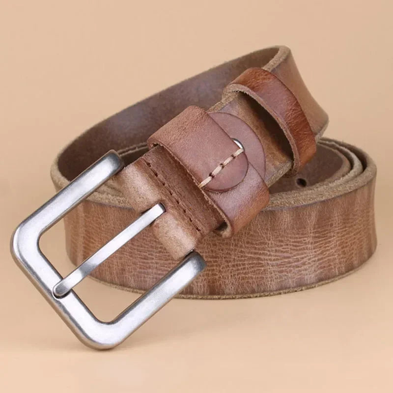 Genuine Leather Pin Buckle Belt