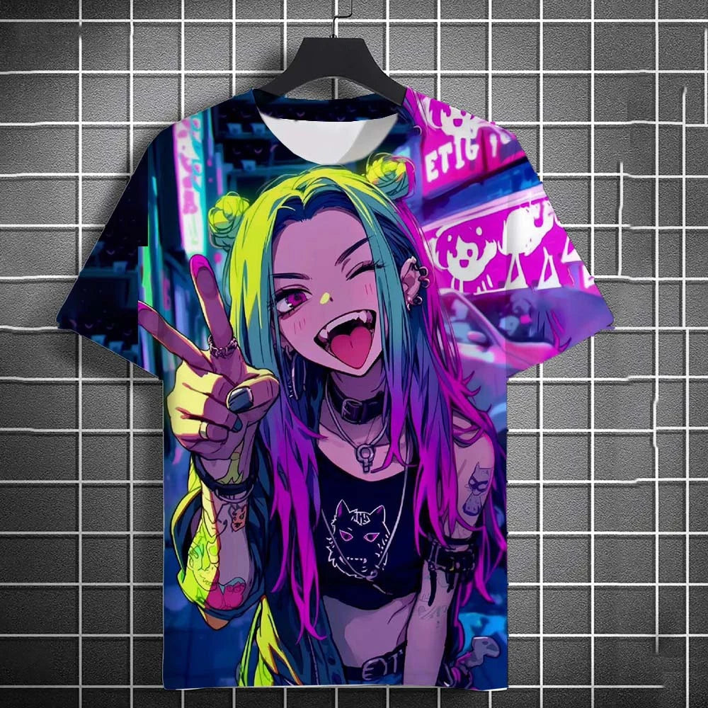 Cartoon 3D Print Graphic Unisex Short-Sleeve T-Shirt