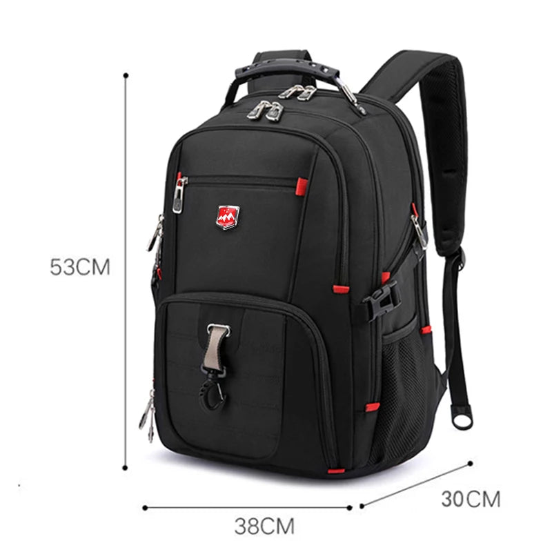 SWISTSNGR Men's Anti-Theft Laptop Backpack - Water-Repellent Business & Travel Rucksack with USB Charging Port