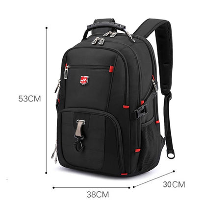 SWISTSNGR Men's Anti-Theft Laptop Backpack - Water-Repellent Business & Travel Rucksack with USB Charging Port