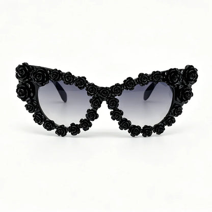 Gothic 3D Rose Cat Eye Sunglasses
