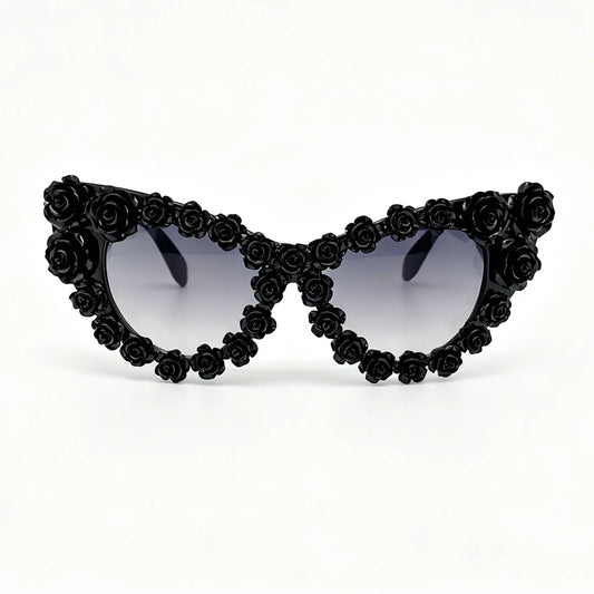 Gothic 3D Rose Cat Eye Sunglasses