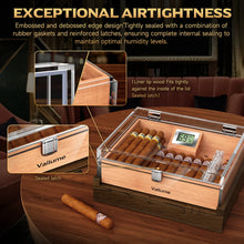 Desktop Humidor Box with Cigar Accessory Drawer Humidifier & Digital Hygrometer