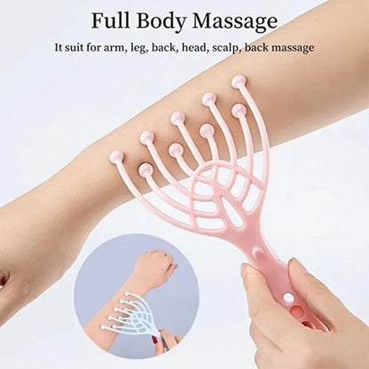 Scalp Neck Five Finger 9 Claws Steel Ball Hand Held Massager