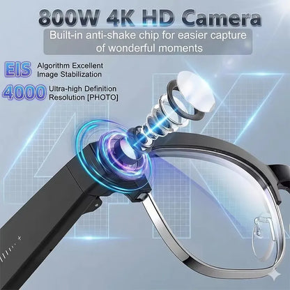 8MP Ultra-Wide HD Camera Smart Glasses