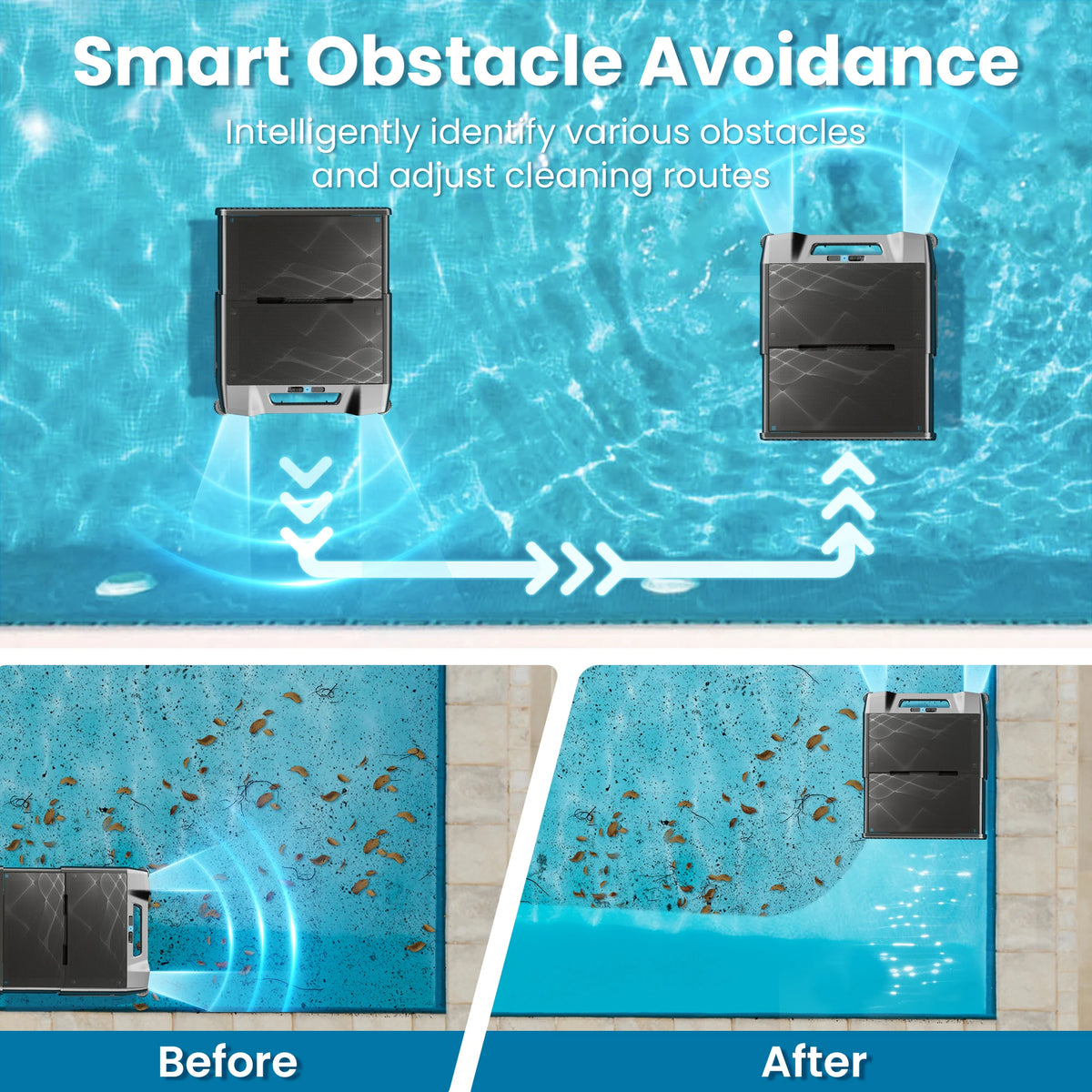 INSE Y80 Cordless Solar-Powered Robotic Pool Skimmer