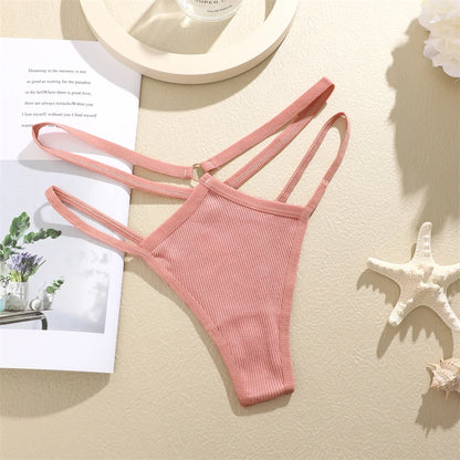 FINETOO 4Pcs Cotton Double Thin Thongs