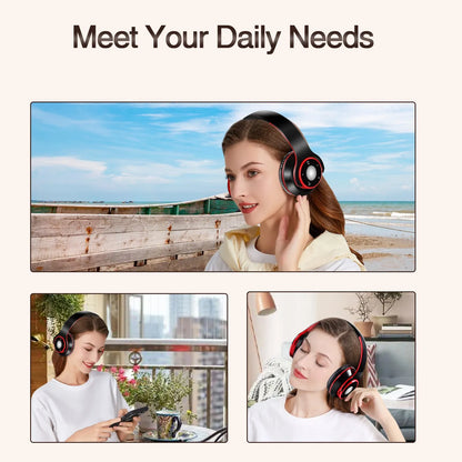 Foldable Wireless Bluetooth 5.3 Over-Ear Headphones with Built-in MP3 Player