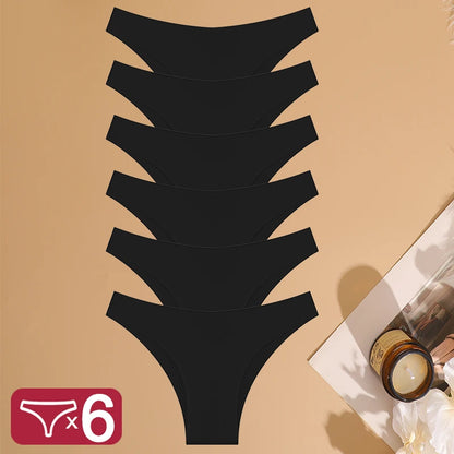 FINETOO 6Pcs Seamless Low Waist Panties