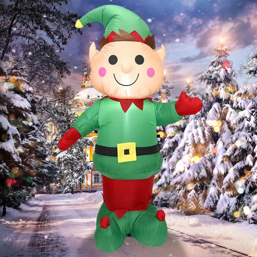 5FT Inflatable Christmas Elf Boy with Built in LED Lights