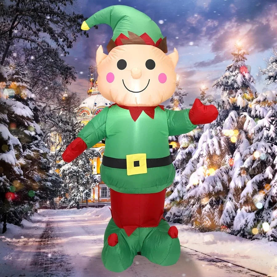 5FT Inflatable Christmas Elf Boy with Built in LED Lights