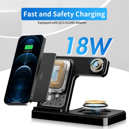 3 In 1 Wireless Charging Station Magnetic Fast Charging For iPhone