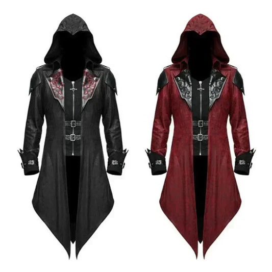 Men's Medieval Hooded Assassin Jacket & Surcoat Costume
