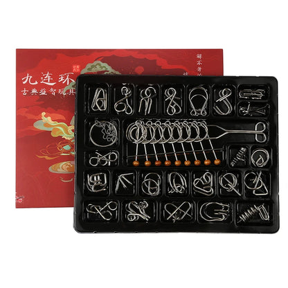 Classical Metal Wire Brain Teasers & IQ Puzzle Set