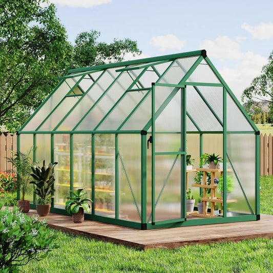 Polycarbonate Greenhouse with Roof Vent and Ground Nails