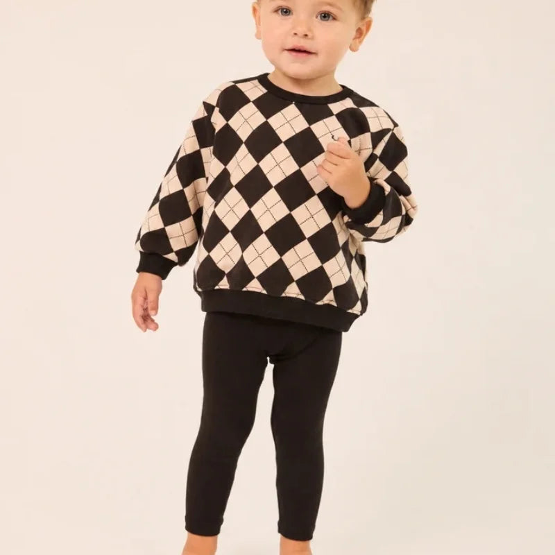 Kids' 2-Piece Sweatshirt & Pants Tracksuit Set – Casual Cotton Outfit for Boys & Girls