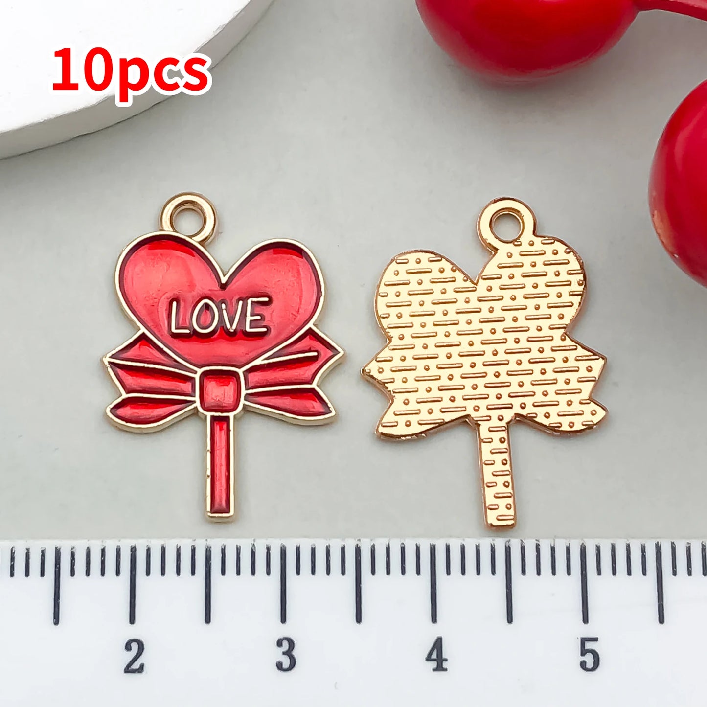 10-20 Piece Valentine's Day Mixed Alloy Flower Charms Set - DIY Jewelry Making Pendants