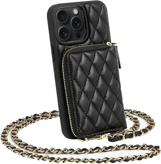 Embroidered Thread Crossbody Chain iPhone Case