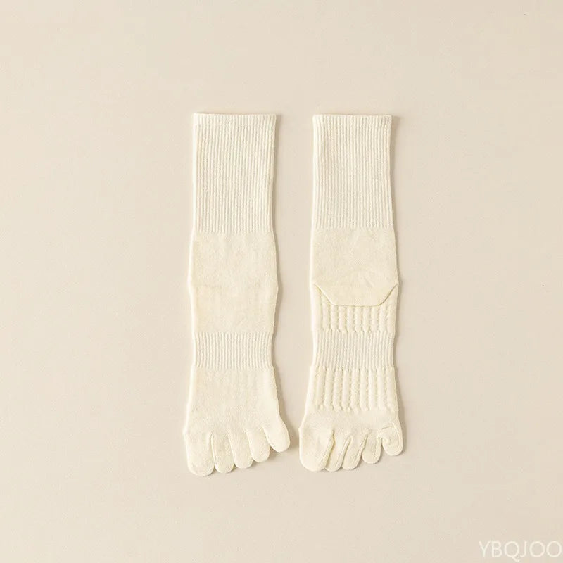 Women's Cotton Five-Finger Mid-Tube Split-Toe Socks (7-Pair Value Pack)