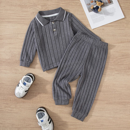 Boy's Long Sleeve Sweater Top and Bottom