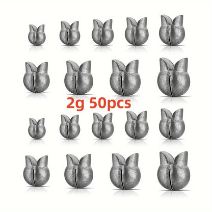 50Pcs Removable Split Shot Fishing Weights