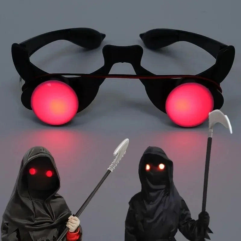 Halloween LED Luminous Glasses Carnival Party Cosplay Prop Horror Red Eye Glasses Glow in The Dark Halloween Party Creative Gift