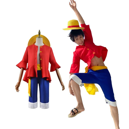 Anime Sun God Nika Luffy Cosplay Costume Set