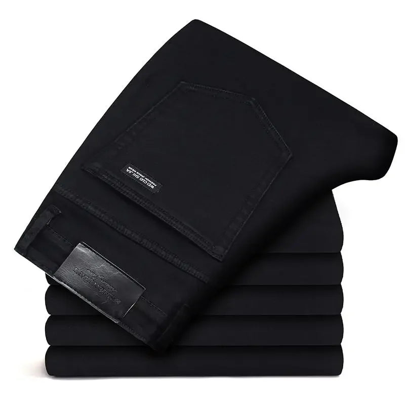 Men's Classic Slim Fit Stretch Black Jeans