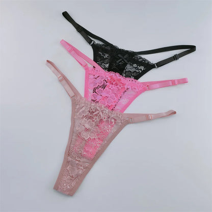 3Pcs Lace Thongs