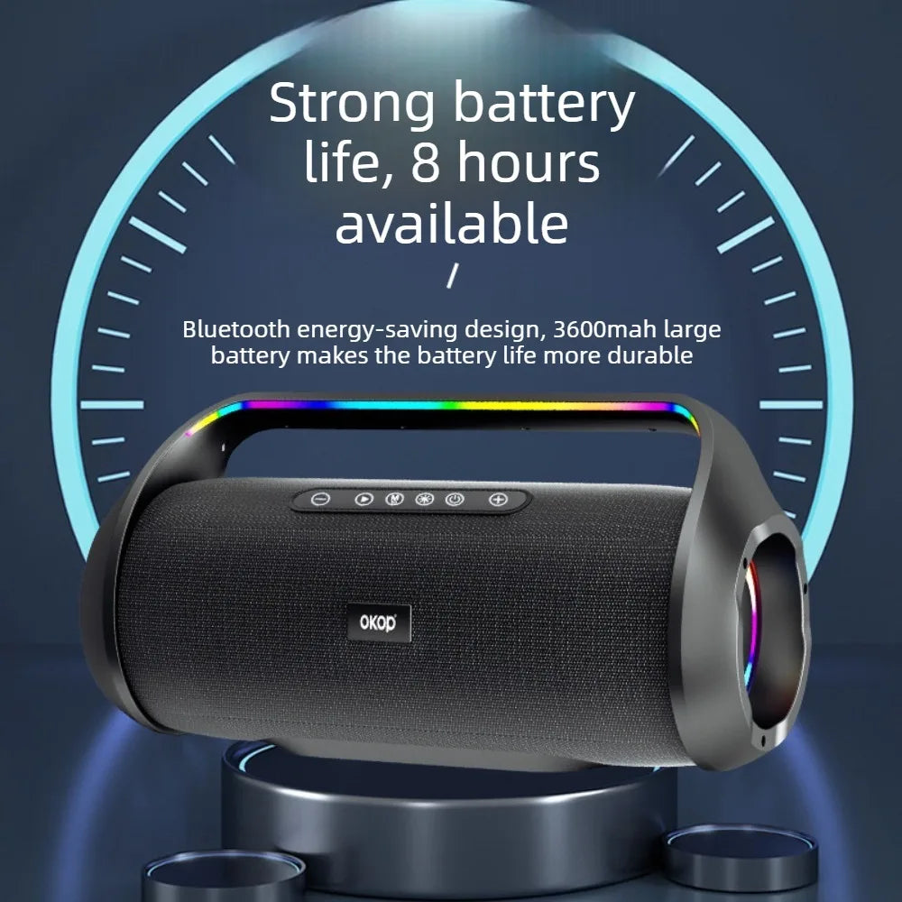 OKOP 40W Portable Wireless Speaker with Handle & RGB Lights