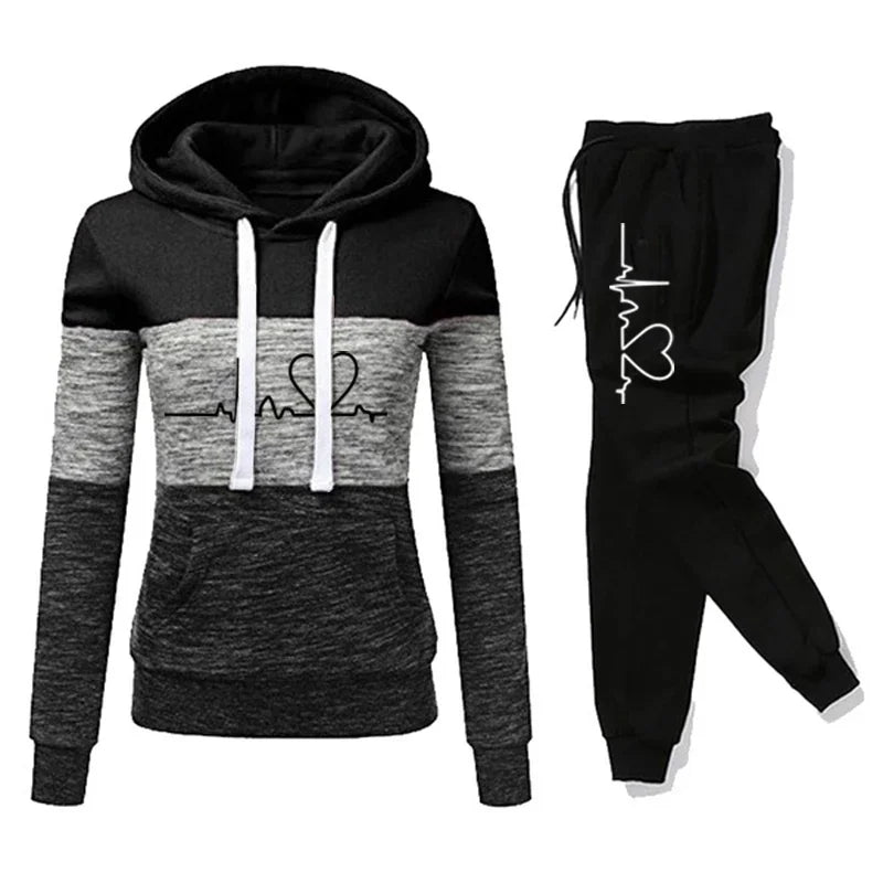 Hooded Sweatshirt Versatile Joggers Set