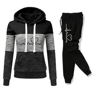 Hooded Sweatshirt Versatile Joggers Set