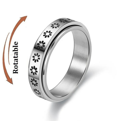 Stainless Steel Fidget Spinner Ring – Anti-Anxiety Stress Relief Band for Men & Women