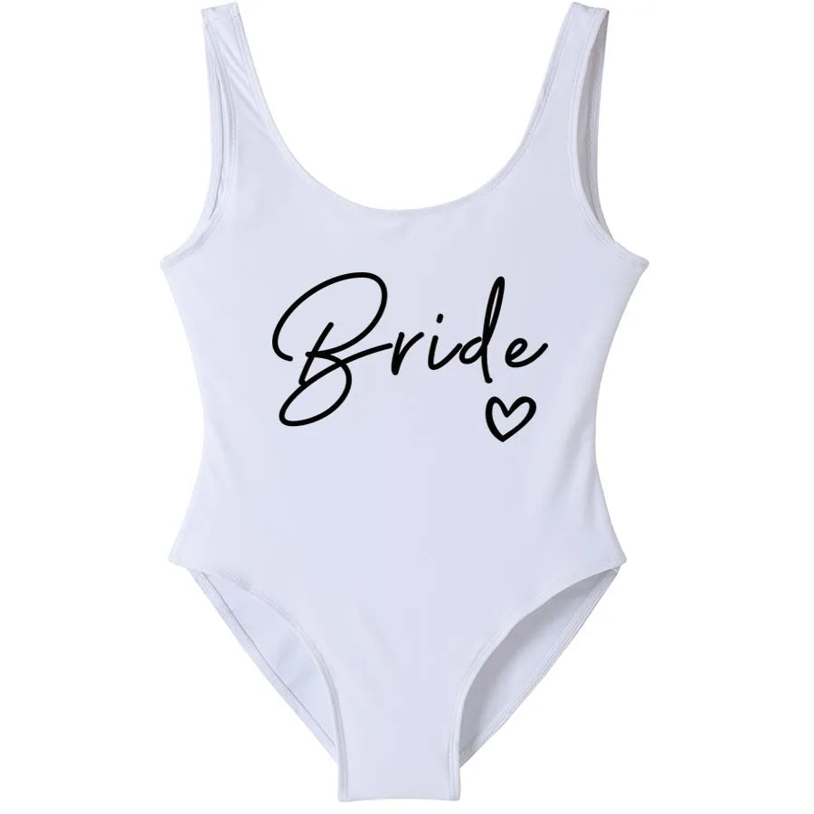 Women’s "Bride" & "Team Bride" One-Piece Swimsuit