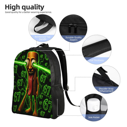 Tung Tung Tung Sahur Meme Backpack - Lightweight Novelty High School & Travel Rucksack