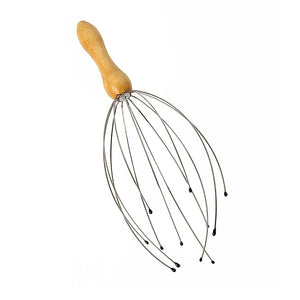 Wooden Handle Octopus Head Massager